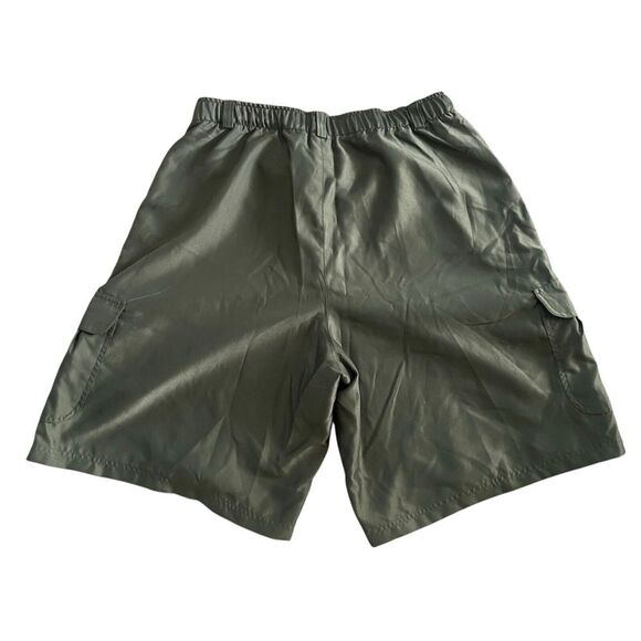 Vintage Nike Shorts Mens‎ 2XL Green Cargo Zip Fly Pockets Y2K Basketball Swoosh - Picture 2 of 5